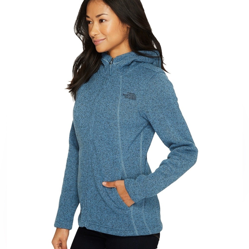 The North Face Women’s Crescent Full-Zip Blue Hiking Fleece Hoodie Jacket Size S